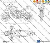 Templates Ducati Hypermotard Vector sketch template