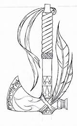 Native American Indian Tattoos Tattoo Drawings Designs Drawing Tomahawk Cherokee Tribal Lilz Eu Symbols Chief Easy Tatoo Indians Western Coloring sketch template