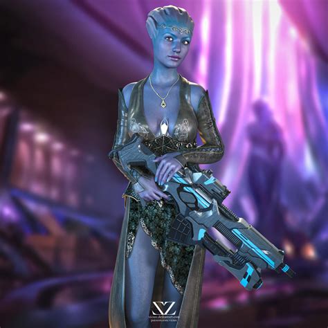 Asari On Thessia Mass Effect By Vizzee On Deviantart