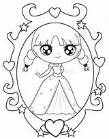 Mirror Coloring Princess Book Preview Illustration sketch template