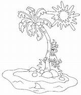 Coloring Pages Islands Printable Tropical Colouring Kids Print Children Simple Book sketch template