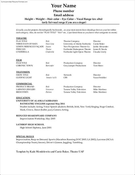 dance resume template  samples examples format resume
