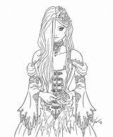 Coloring Pages Goth Gothic Anime Fantasy Adult Deviantart Color Colouring Elves Printable Fairy Girl Jazza Draw Drawings Lineart раскраска Sheets sketch template