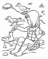 Coloring Summer Print Ducks Feeding Colouring Kids Topcoloringpages sketch template