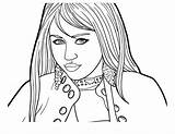 Hannah Montana Coloring Draw Pages Netart Drawings Color Sketch Visit Print Female sketch template