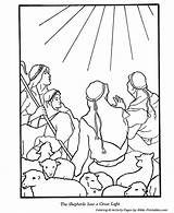 Shepherds Coloring Christmas Pages Story Field Jesus Bible Nativity Clipart Christian Angel Baby Shepherd Visit Kids Traveling Preschool Color Print sketch template