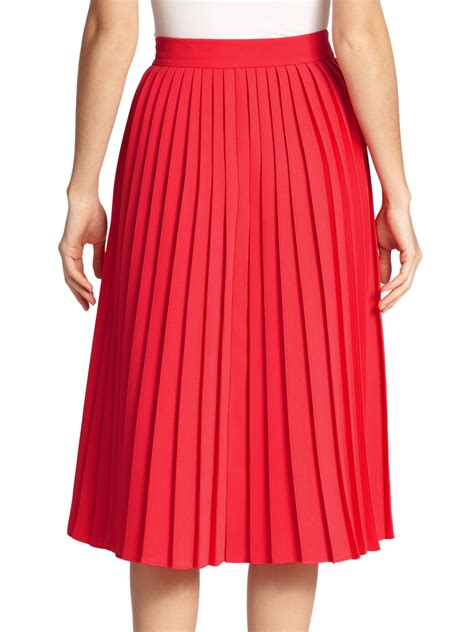 Lyst Kate Spade New York Crepe Pleated Skirt In Pink