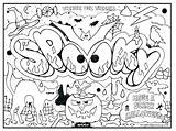 Coloring Graffiti Pages Printable Words Teenagers Halloween Teen Cool Color Kids Spooky Print Colouring Word Middle School Adult Drawing Mandala sketch template