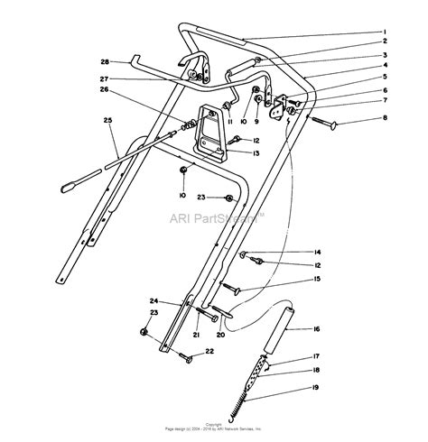 toro  ccr  snowthrower  sn   parts diagram  handle assembly