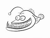 Fish Angler Coloring Pages Anglerfish Mouth Open Printable Cartoon Getcolorings Colouring Color Designlooter Print sketch template