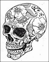 Coloring Pages Adults Skull Skulls Printable Sugar Drawing Print Sheets Tattoo Hard Colouring Tattoos Book Choose Board sketch template