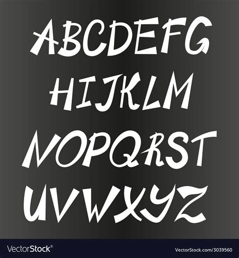 handwriting stylish alphabet hand drawn royalty  vector