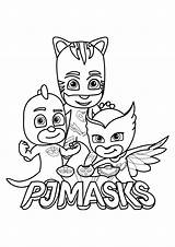 Pj Coloring Masks Kids Pages Children Funny sketch template