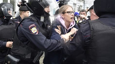 Russian Police Detain Prominent Opposition Activist Sobol Before