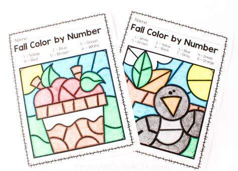 fall color  number printables  abcs  acts