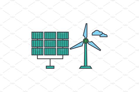 renewable energy  icon concept renewable energy flat vector sign