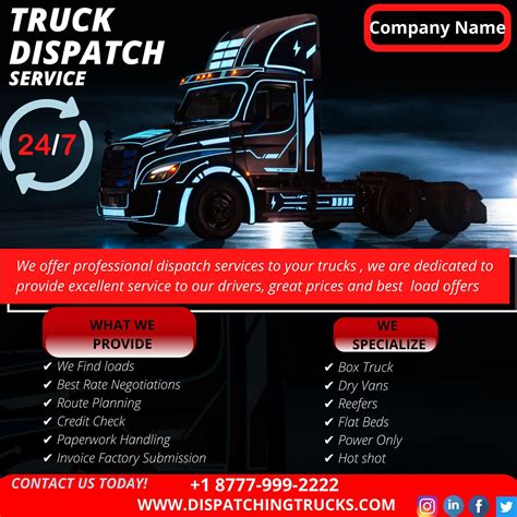 Diy Freight Dispatcher Flyer Canva Truck Flyer Template Etsy In