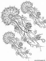 Coloring Pages Adult Printable Advanced Adults Print Color Book Mola Doodles Doodle Jelly Fish Gorgeous Flower Sheets Mandala Beauty Online sketch template