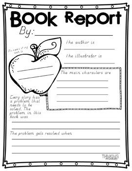 book report template  thinking trinkets teachers pay teachers
