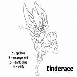 Cinderace Coloring Shield sketch template
