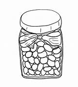 Coloring Jar Jelly Beans Jars Pages Drawn Printable Template Canopic Color Valintines Holiday sketch template