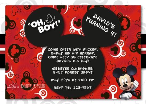 blank mickey mouse birthday invitation