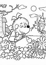 Coloring Pages Bears Berenstain Garden Sheets Bear Sister Kids Watering Gardens Activity Printable Week Flower Worksheets Child sketch template
