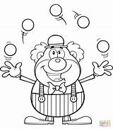 Clown Coloring Juggling Circus Pages Funny Cartoon Balls Vector Illustration Juggler Character Printable Outline Template Drawing Visit Shutterstock sketch template