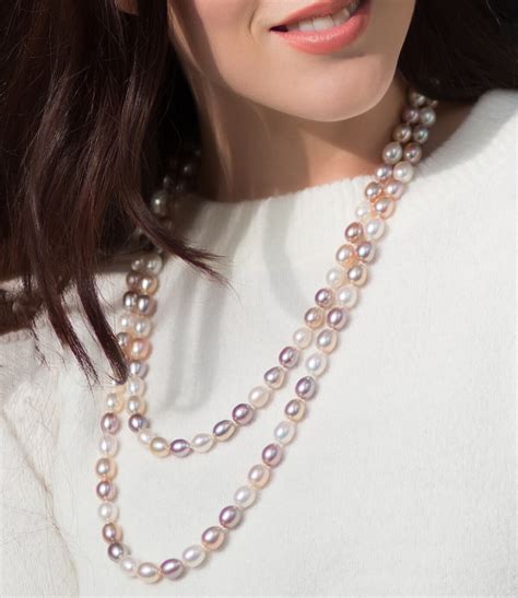long pearl necklace multicolor freshwater pearl lang®