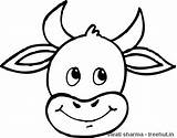Cow Coloring Pages Head Face Mask Printable Print Getcolorings Treehut Kids Color sketch template