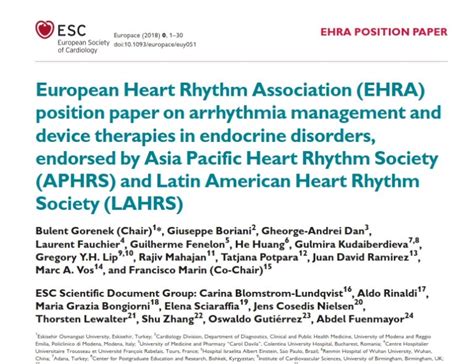 european heart rhythm association ehra position paper on