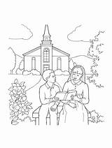 Church Coloring Pages Children Easter Going Reading Scriptures Lds Library Family Line Color Sitting Families Printable Getcolorings Young Outside Primary sketch template