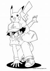 Coloring Pages Pikachu Pokemon Ash Ketchum Print Browser Window Book Color sketch template