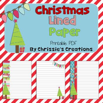 christmas stationary  lined papers  chrissies creations tpt