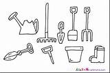 Garden Coloring Pages Drawing Tools Gardening Utensils Kitchen Colour Tool Hand Handy Manny Cultivator Color Print Sketch Draw Drawings Printable sketch template
