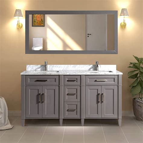 amazoncom vanity art   double sink bathroom vanity set carrara