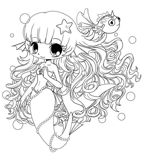 mermaid chibi wip  yampuff  deviantart chibi coloring pages
