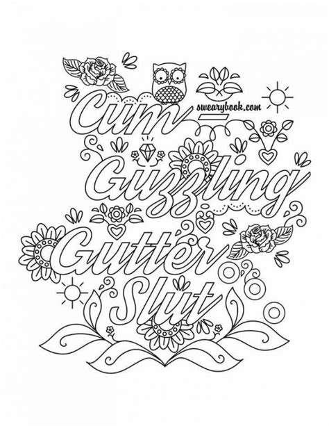 coloring books coloring page  adults swear words  printable