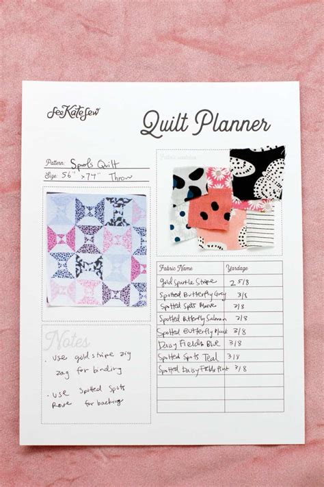 quilt planning worksheet    kate sew