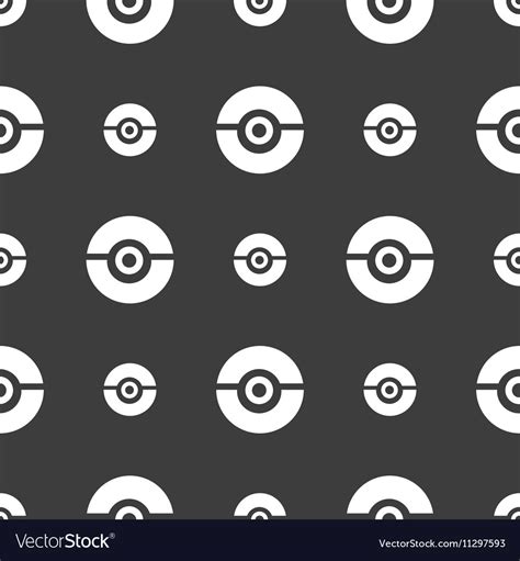 pokeball icon sign seamless pattern   gray vector image
