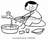 Dishes Drawing Wash Washing Coloring Boy Template Sketch sketch template