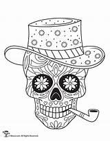 Skulls Muertos Mandala Sheets Calaveras Woojr Calavera Mexicana Woo Mexicanas Calaveritas sketch template
