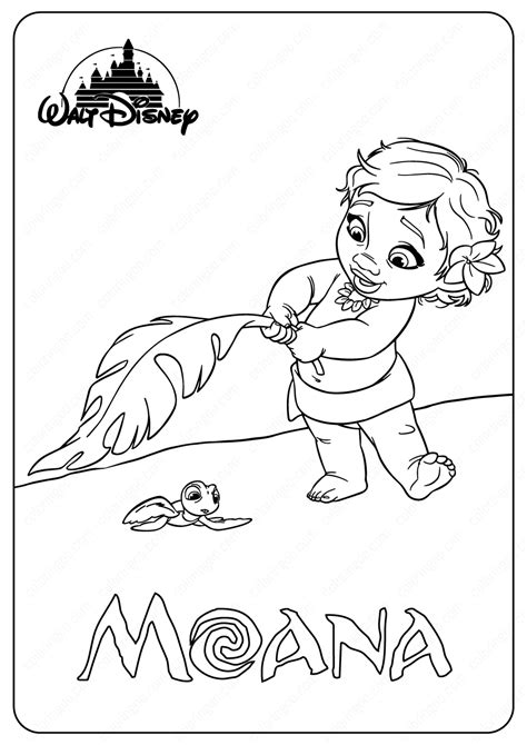 baby moana coloring pages moana disney pixar coloringpages drawing