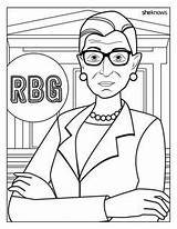 Coloring Bader Ginsburg Ruth Books Rbg sketch template