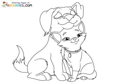 cat dog coloring pages home design ideas