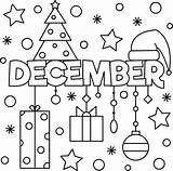 Coloring Colouring December Sheet Vector Year End sketch template