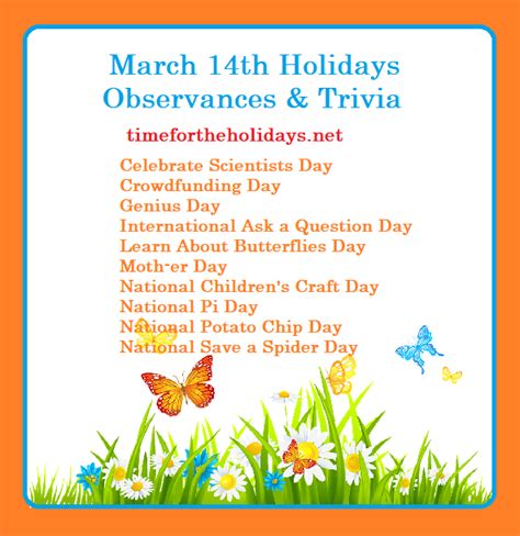 march 14th holidays observances and trivia time for the