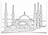 Mosque Istanbul Turkish Outline Coloringpagesfortoddlers Colouring sketch template