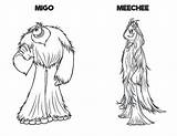 Migo Meechee Smallfoot Coloring Yeti Compagnie Movie Scribblefun sketch template