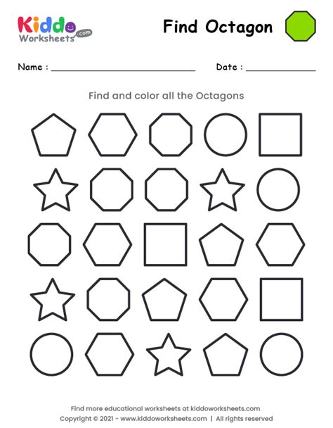 printable find octagon worksheet worksheet kiddoworksheets